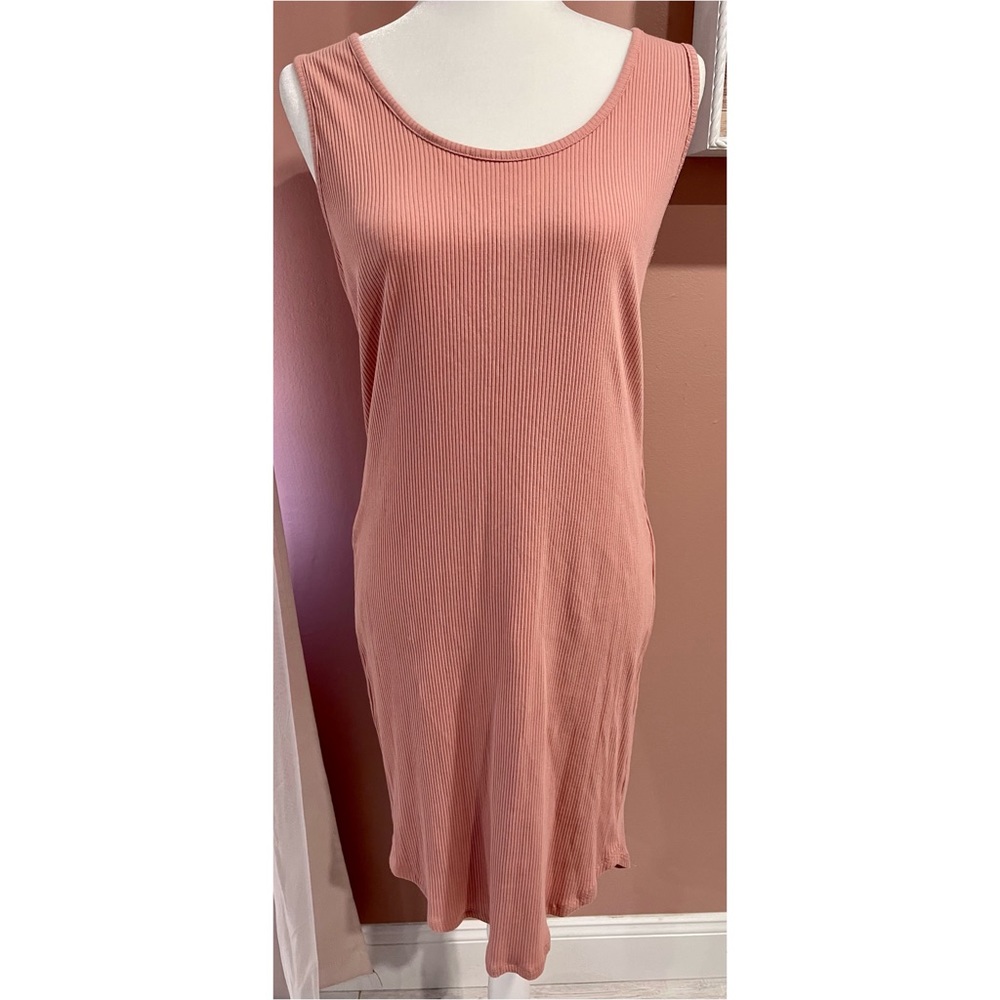 Curvy Sense Pink Sleeveless Ribbed jersey Dress size 1X NWT